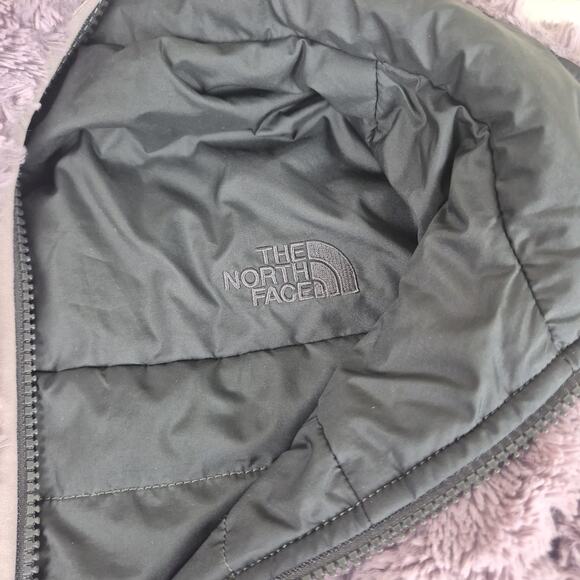 The North Face Girls XL 18 Reversible Jacket Fleece Sherpa Purple Gray Full Zip - Picture 9 of 13